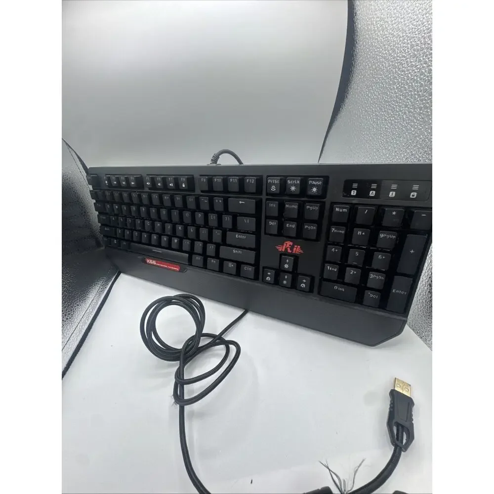 Rii Mechanical Keyboard K66 104 Keys with Red Switches, and LED Backlit